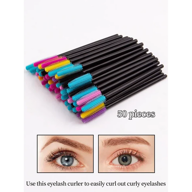 50pcs Silicone Eyelash Brush - Eyebrow and eyelash brushes