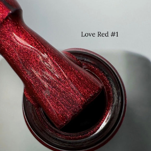 Gel-Lack Saga Love Red Nr. 1 Scharlachroter Metallic-Glanz 10 ml