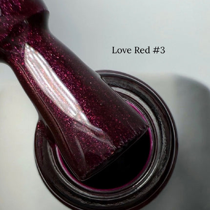 Gel Polish Saga Love Red 3 Shimmer Burgundy 10 ml