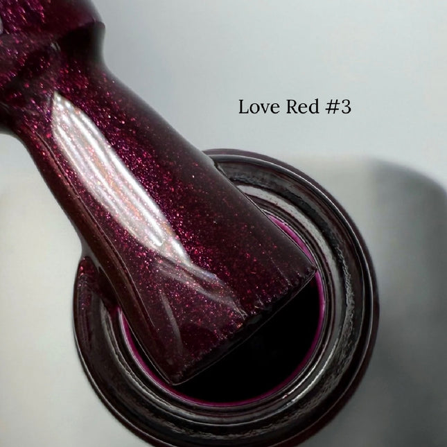 Gel Polish Saga Love Red 3 Shimmer Burgundy 10 ml