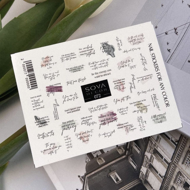 Nail Sticker - Sova Decor 072 Motivational Phrases