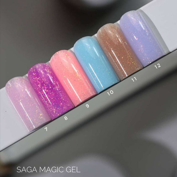 Saga Magic Gel №10 Light blue with holographic foil 15ml