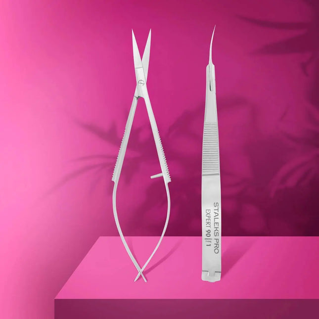 Staleks Micro Cuticle Scissors  Expert 90 Type 1 (Tweezers)