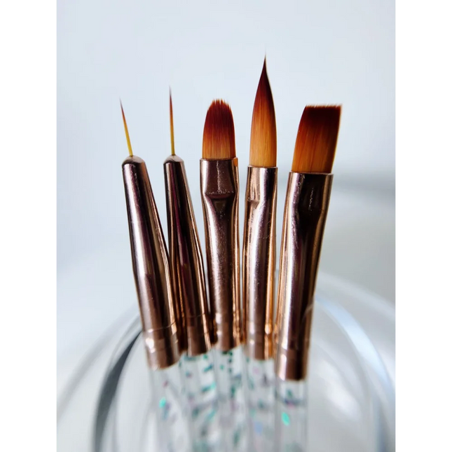 Acryl Gel Brush set 5psc (oval liner) - Nail Art Brushes