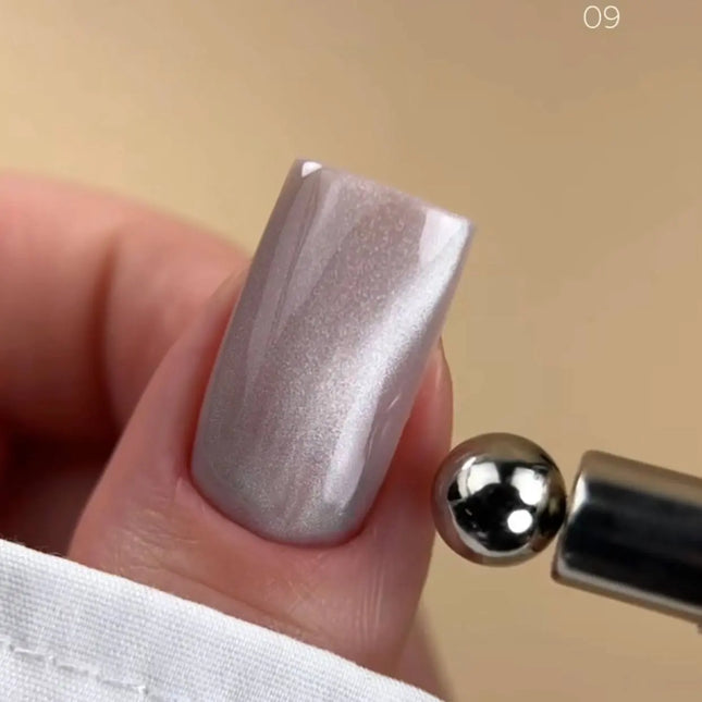 BIBLIOTEKA Cat Eye Gel Polish №09 Moon Veil 10ml - Silver white