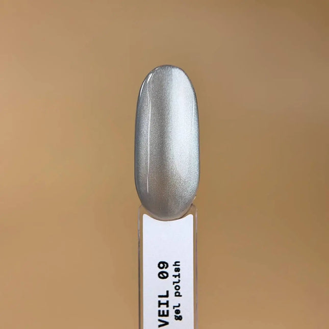 BIBLIOTEKA Cat Eye Gel Polish №09 Moon Veil 10ml - Silver white