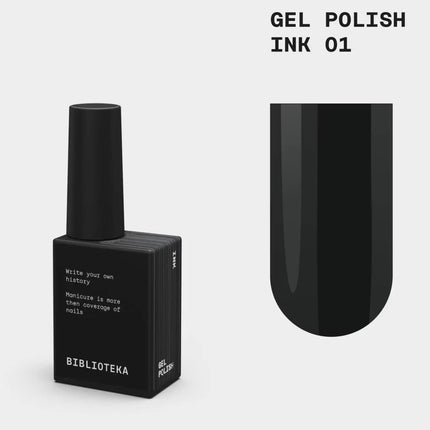 BIBLIOTEKA Gel Polish №001 Ink 10ml - Black color