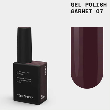 BIBLIOTEKA Gel Polish №007 Garnet 10ml - Rich burgundy color