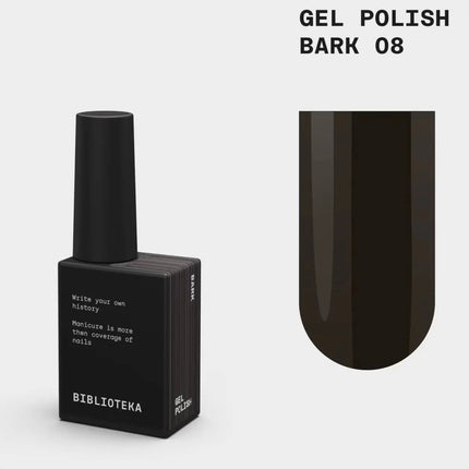 BIBLIOTEKA Gel Polish №008 Bark 10ml - Dark brown color