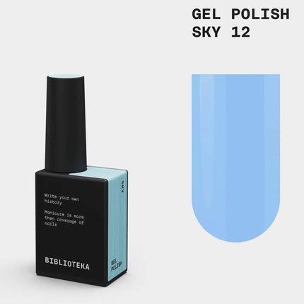 BIBLIOTEKA Gel Polish №012 Sky 10ml - Delicate Blue color