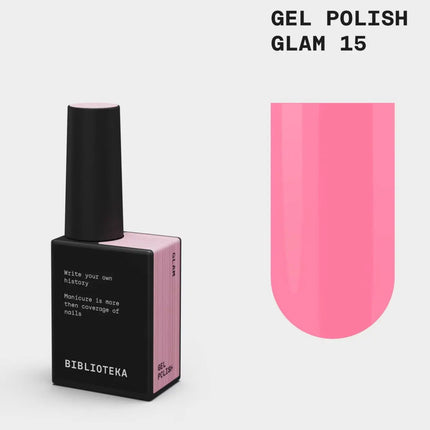 BIBLIOTEKA Gel Polish №015 Glam 10ml - Pink color