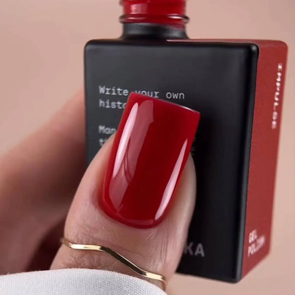 BIBLIOTEKA Gel Polish №028 Impulse 10ml - Bright red color