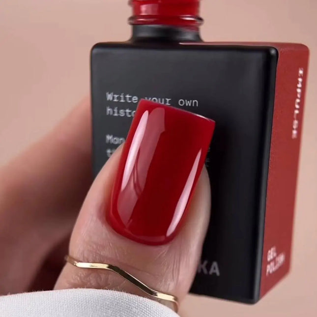 BIBLIOTEKA Gel Polish №028 Impulse 10ml - Bright red color