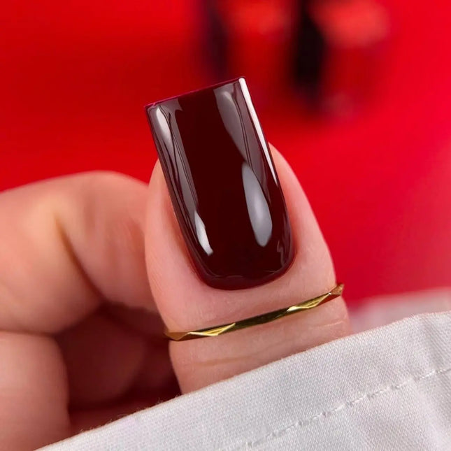 BIBLIOTEKA Gel Polish №048 Mahogany 10ml - Deep red brown color