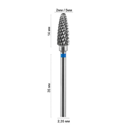Fresa de carburo para torno de uñas "maíz" 5mm azul 31235