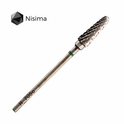 Broca de carboneto para micromotor de unhas "Cone" 5mm Verde H705cK Nisima
