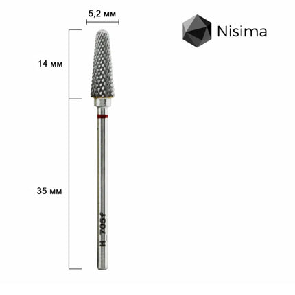 Hartmetall-Nagelfräser „Frustum“ 5 mm Rot H705fK Nisima
