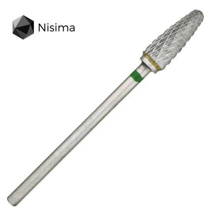 Carbide Nail Drill Bit "Corn” 5mm Green H707cK Nisima