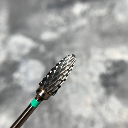 Fresa de carburo para uñas «Corn» de 6mm, verde, 14236 (para zurdos)