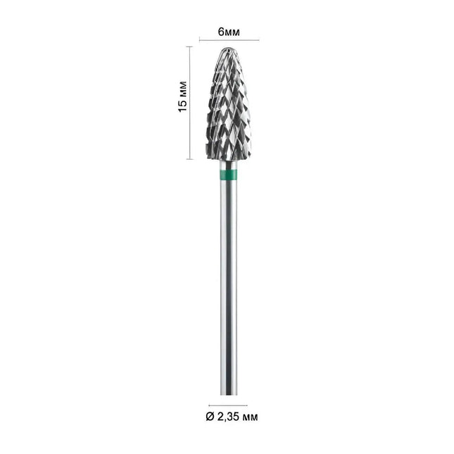 Freza din carbură pentru unghii „Porumb” 6mm Verde 406001