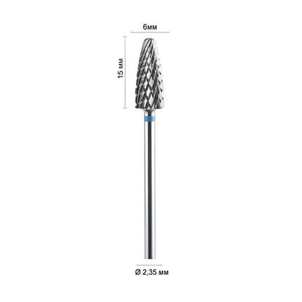 Carbide Nail Drill Bit "Corn” 6mm Blue 602001M