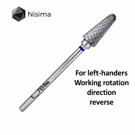 Carbide Nail Drill Bit "Frustum” 6mm Blue L704mK Nisima (for Left-Handers)