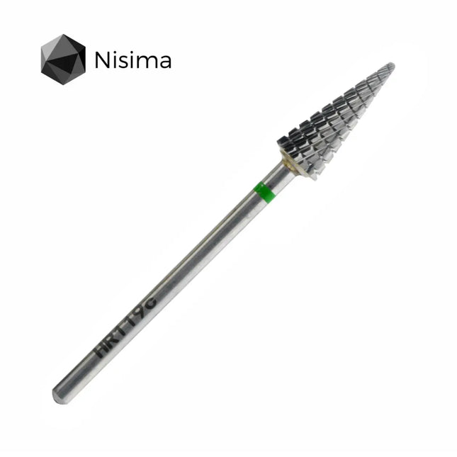 Karbidni nastavak za brusilicu za nokte „Cone” 6 mm zeleni Hr119cK Nisima