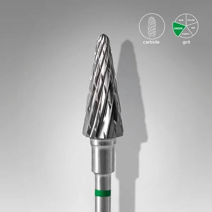 Carbide nail drill bit ’Cone” 6*14 Green Staleks - Carbide nail drill bits