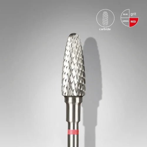 Carbide nail drill bit “Corn” 5*13 Red Staleks - Carbide nail drill bits