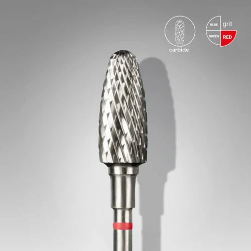Carbide nail drill bit “Corn” 6*14 Red Staleks - Carbide nail drill bits