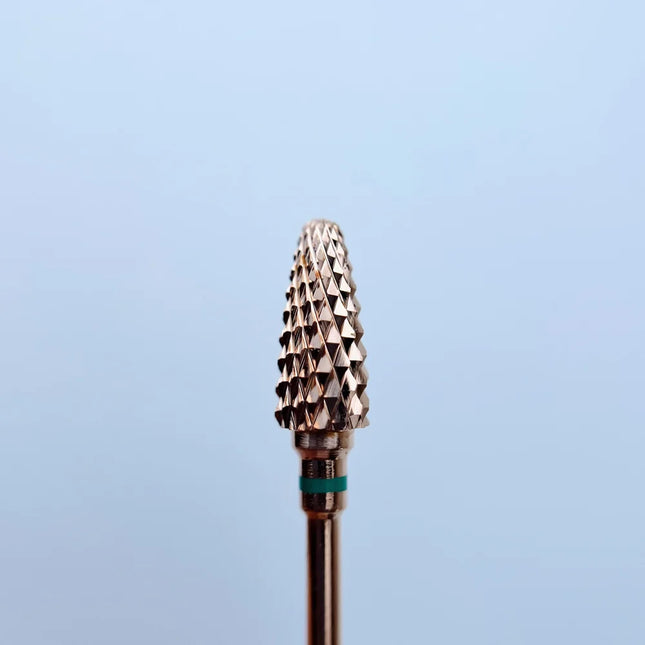 Carbide nail drill bit Rose Gold “Corn” 6*14.5 Green - Carbide nail drill bits