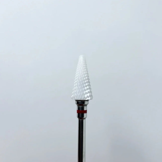Ceramic nail drill bit “Cone” Rounded 6*13 mm Red - Ceramic nail drill bits