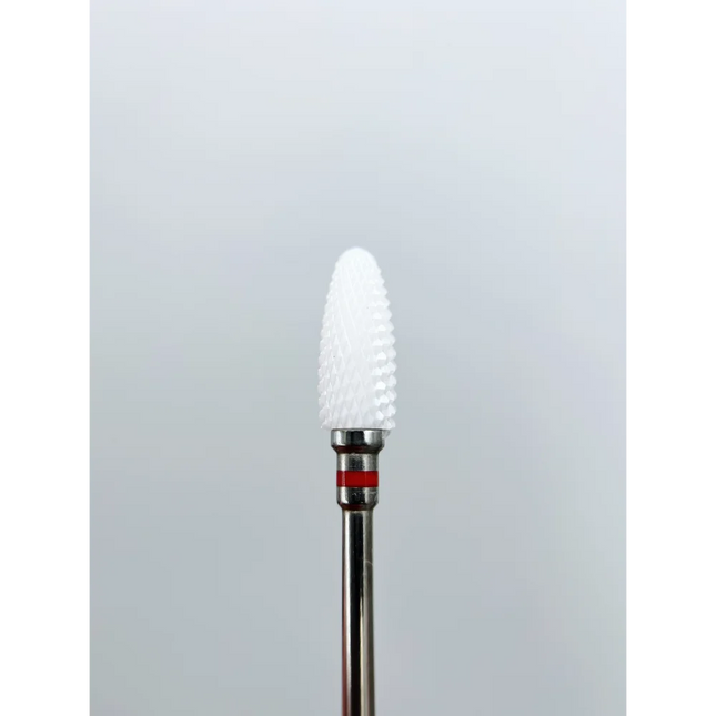 Ceramic nail drill bit “Corn” 6*14.5 mm Red - Ceramic nail drill bits