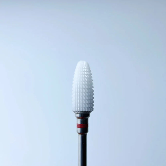 Ceramic nail drill bit Corn “Typhoon” 5*14 mm Red - Ceramic nail drill bits
