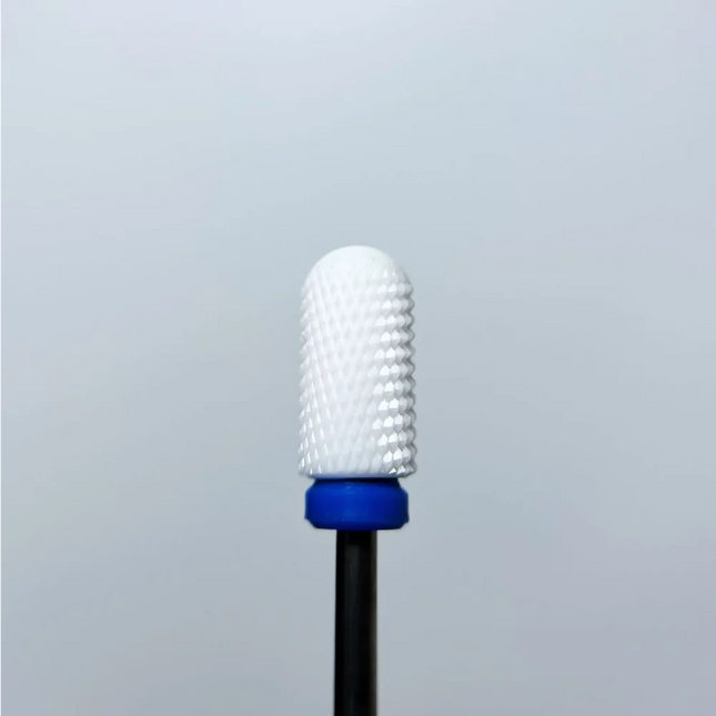 Ceramic nail drill bit ”Cylinder” Rounded 6.6*13 mm Blue - Ceramic nail drill bits