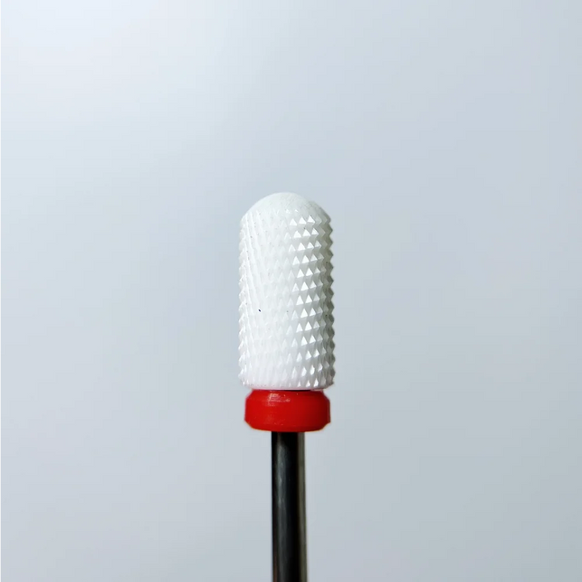 Ceramic nail drill bit ”Cylinder” Rounded 6.6*13 mm Red - Ceramic nail drill bits