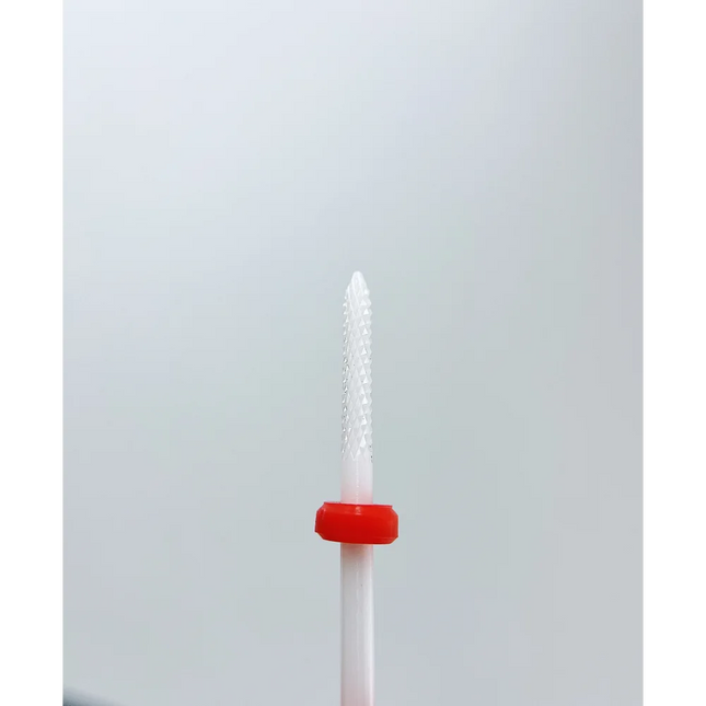 Ceramic nail drill bit “Needle” 2.3*14 mm Red - Ceramic nail drill bits