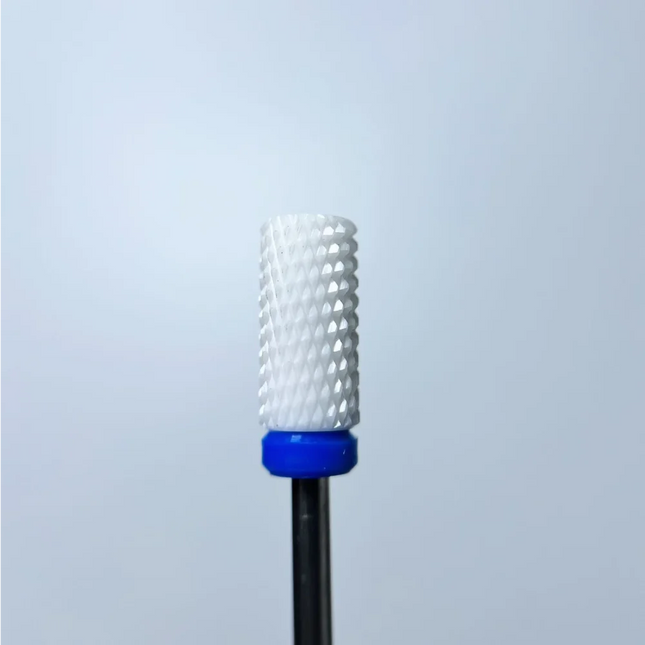 Ceramic nail drill bit “Сylinder” 6*13 mm Blue - Ceramic nail drill bits