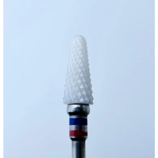 Ceramic nail drill bit “Umbrella” 5*14 mm Blue-Red - Ceramic nail drill bits