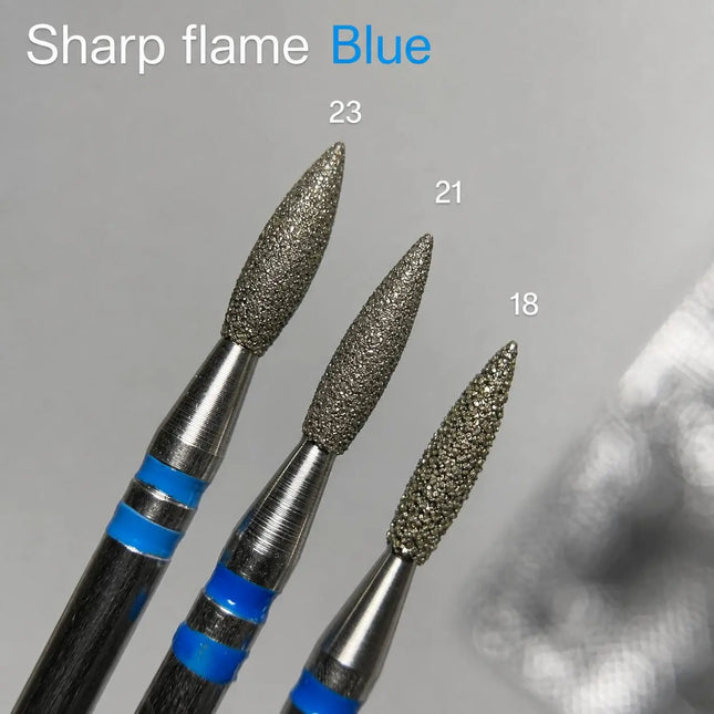 Diamond nail drill bit “Flame” 1.8mm Blue Premium
