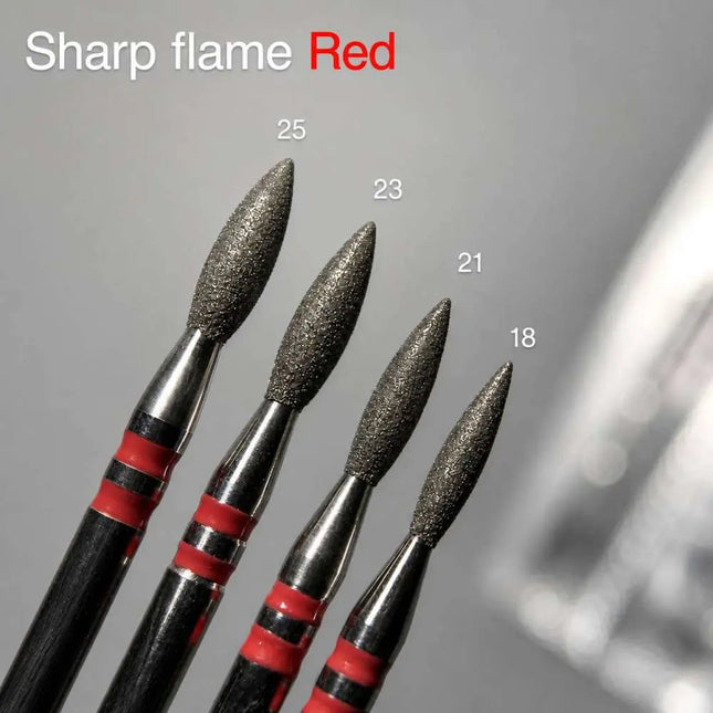 Diamond nail drill bit “Flame” 1.8mm Red Premium