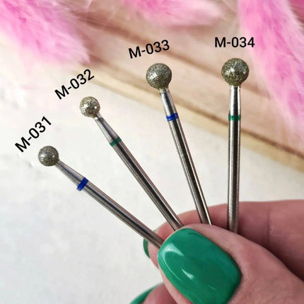 Premium Diamond nail drill bit “Ball” 4.0 mm Blue m-31