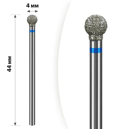 Premium Diamond nail drill bit “Ball” 4.0 mm Blue m-31