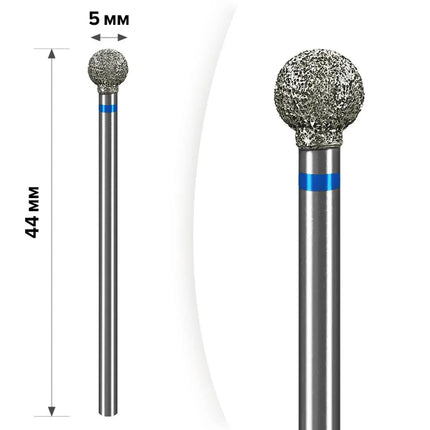 Premium Diamond nail drill bit “Ball” 5.0 mm Blue m-33