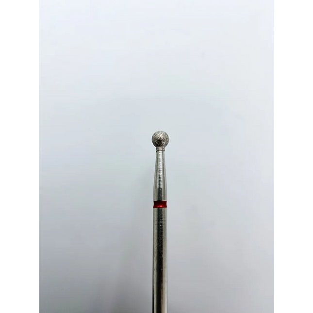 Diamond nail drill bit “Ball” 3.0 mm Red - Diamond nail drill bits