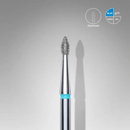 Diamond nail drill bit “Bud” Pointed 1.8*4.0 mm Blue STALEKS - Diamond nail drill bits