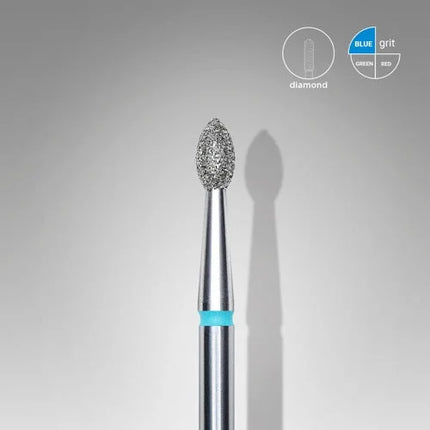 Diamond nail drill bit “Bud” Pointed 2.5*4.5 mm Blue STALEKS - Diamond nail drill bits