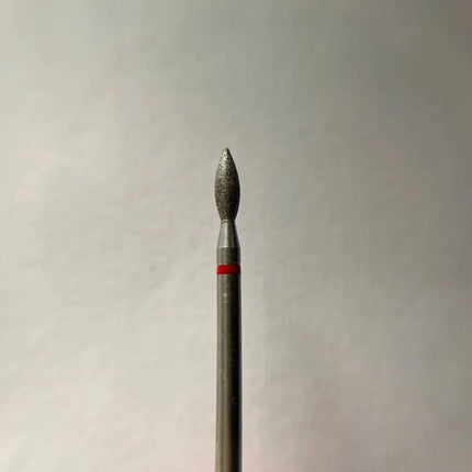 Diamond nail drill bit “Bud” Pointed 2.5*6.0 mm Red - Diamond nail drill bits