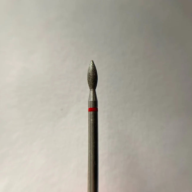 Diamond nail drill bit “Bud” Pointed 2.5*6.0 mm Red - Diamond nail drill bits