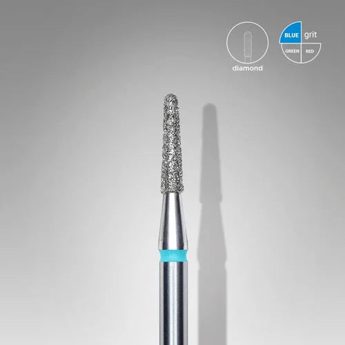 Diamond nail drill bit “Cone” Rounded 1.8*8.0 mm Blue STALEKS - Diamond nail drill bits
